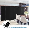 thumbnail image 4 of 6-Panel Folding Room Divider 6FT Rolling Privacy Screen w/ Lockable Wheels Black For Daily Life, 4 of 10