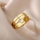 thumbnail image 4 of Anillos minimalistas de runas vikingas para mujer, anillo cruzado de acero inoxidable, joyería estética de moda para parejas, regalo para mujer, tamaño 7, dorado B, 4 of 5