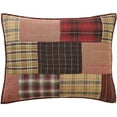 thumbnail image 5 of VHC Brands Wyatt Plaid Cotton Rustic Pre-Washed Square Quilt Sham Queen Bedding Accessory, Set, Patchwork Tan, 5 of 7