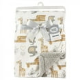 thumbnail image 2 of Luvable Friends Baby Plush Blanket with Faux Shearling Back, Neutral Safari, One Size, 2 of 2