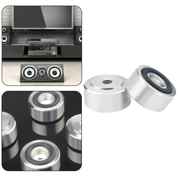 4 Pcs HIFI Speaker Spikes Stand Feet Pad Aluminum Alloy Speaker Isolation Stand Feet Pad Anti-Slip Isolation Absorb Shock Amplifier Base Feet for Speaker DAC