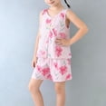 thumbnail image 1 of Conjuntos de camiseta sin mangas de cuello redondo para niños, traje fino de verano para niñas, conjunto de dos piezas de camiseta sin mangas y pantalones cortos, ropa de casa, conjunto de algodón par, 1 of 9