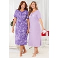 thumbnail image 6 of Dreams & Co. Plus Size 2-Pack Long Henley Sleepshirt, 6 of 6