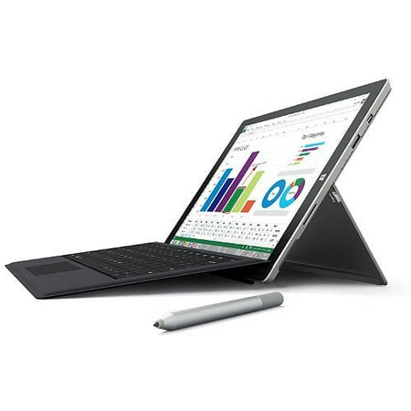 (Refurbished) Microsoft Surface 3 Bundle with Windows 10, Surface Pen (Silver), Surface 3 Type Cover (Black), Intel ATOM X7-Z8700 processor, 2GB Memory, 64 GB Hard