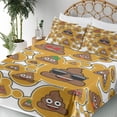 thumbnail image 3 of Ambesonne Poop Emoji Fitted & Top Sheet Set with Shams, Funny Abstract Poo Art, Pale Coffee Umber White, 3 of 5