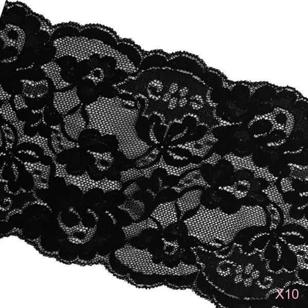 De Encaje Negro Con Florales De Encaje Para Decoración para hogar Del De , 10 Piezas BLESIY Bordado de encaje elástico