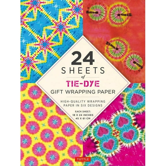 Tie-Dye Gift Wrapping Papers: 12 Sheets of High-Quality 18 X 24" (45 X 61 CM) Wrapping Paper (Paperback)