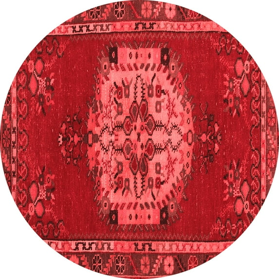 Ahgly Company Indoor Round Persian Red Traditional Area Rugs, 4' Round