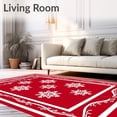 thumbnail image 2 of ODIKA 5'x7' Machine Washable Non-Slip Area Rug, Festive Snowflake Modern Holiday Motif High Traffic Rug, Red, 641992, 2 of 7