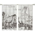 thumbnail image 6 of Country Rustic Farmhouse Cabin Small Kitchen Curtains Rooster Grey White Window Treatment Retro Quotes Windmill Cafe Short Curtains for Bathroom Room Tier Treatment Drapes 27.5x39 inch, 6 of 6