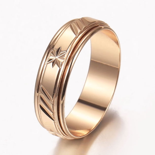 Nuevos anillos giratorios de moda para Mujeres Hombres 585 Color oro rosa giratorio mate compromiso ansiedad anillos boda pareja joyería Tan Jianjun unisex