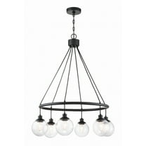 53326-FB Craftmade Lighting Que - Six Light Chandelier in Transitional Style - 28.5 inches wide by 36 inches high-Flat Black Finish    -Traditional