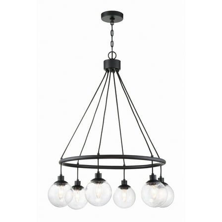 53326-FB Craftmade Lighting Que - Six Light Chandelier in Transitional Style - 28.5 inches wide by 36 inches high-Flat Black Finish    -Traditional