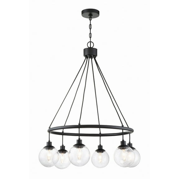 53326-FB Craftmade Lighting Que - Six Light Chandelier in Transitional Style - 28.5 inches wide by 36 inches high-Flat Black Finish    -Traditional