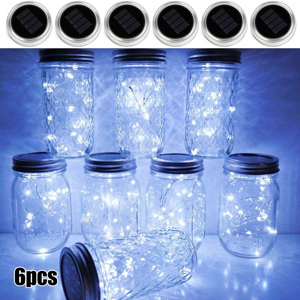 Ruibeauty 6Pcs Solar Bottle Cap Lights 20 Lights Rainproof Solar