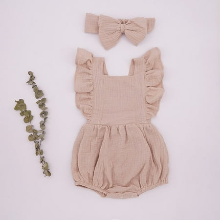 

DancePeanut New Baby Romper For Girls Toddler Summer Double Gauze Organic Cotton Playsuit Shower Gifts Boutique Photo Prop Clothes Set