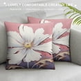 thumbnail image 3 of Creowell Flowers Pillow Cushion Covers Short Plush Square Design for Sofa Couch Bedroom Car Chair Home Decor 1PC 24x24in, 3 of 5