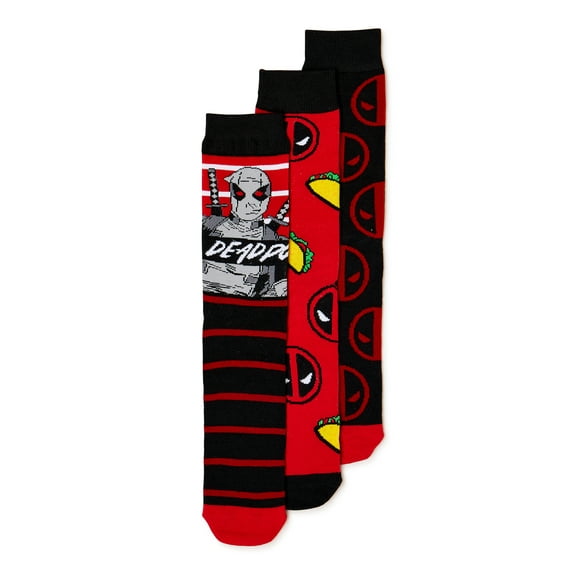 Deadpool Men's Crew Socks, 3-Pack
