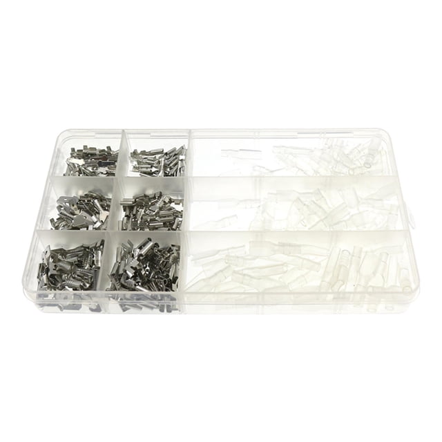 270 Uds 2,8 / 4,8 / 6,3 mm conectores de para altavoces de sonido terminales de ado de latón Kit de conector de ad Sharpla conector de cable de terminales de pala