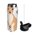 thumbnail image 3 of 18 Oz Insulated Sports Bottle, Outdoor Sports Gym Handheld Portable Casual Stainless Steel Water Bottle, Straw With Lid Kangaroo And Flower, 3 of 9