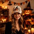 thumbnail image 3 of Halloween Witch Hat Baseball Cap Pumpkin Floral Embroidered Hat Fall Seasonal Snapback Cap For Party Outdoor Sport(Beige3-60Cm), 3 of 3