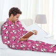 thumbnail image 6 of Naloa Love Dog Men’s Pajamas Set - Long Sleeve Button Down Sleep Shirt and Pajama Bottoms Sleepwear Set-Large, 6 of 7