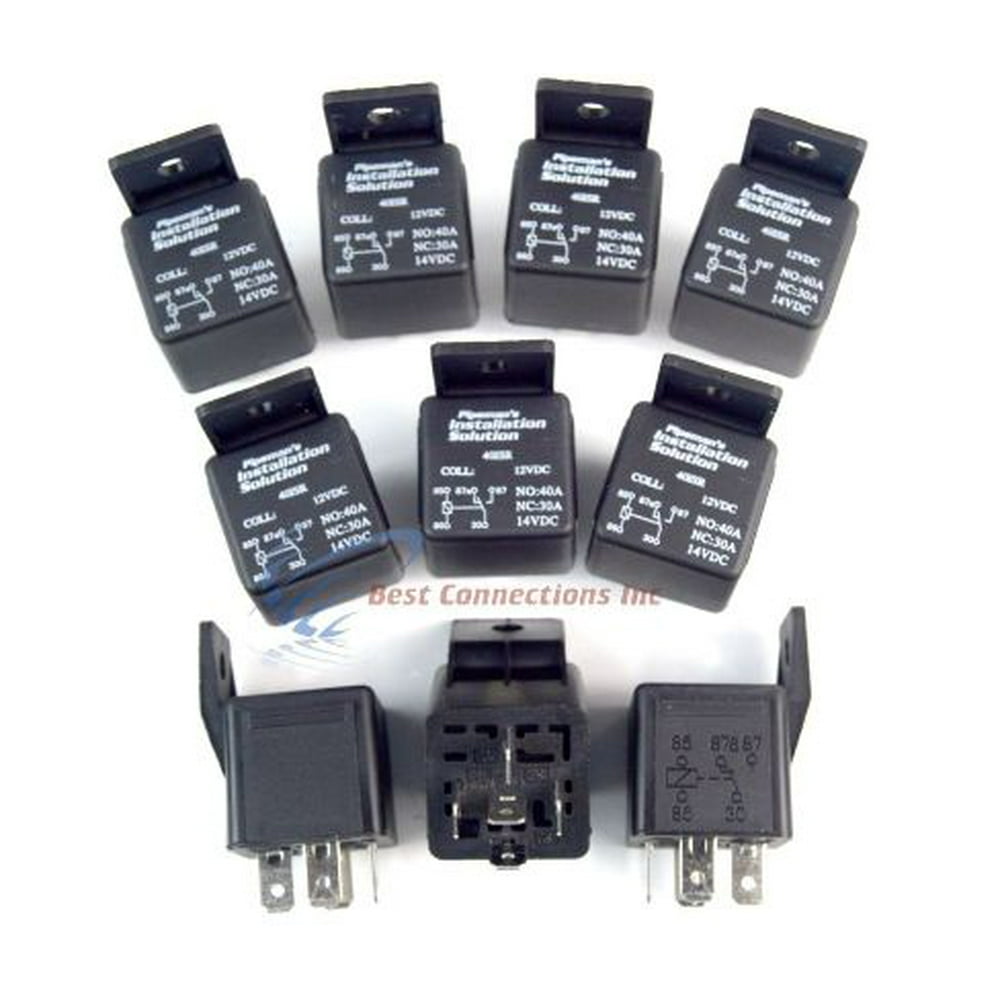 10 Pack Audiopipe 12 VOLT DC 40 AMP SPDT Sealed Relay 5 Pin with