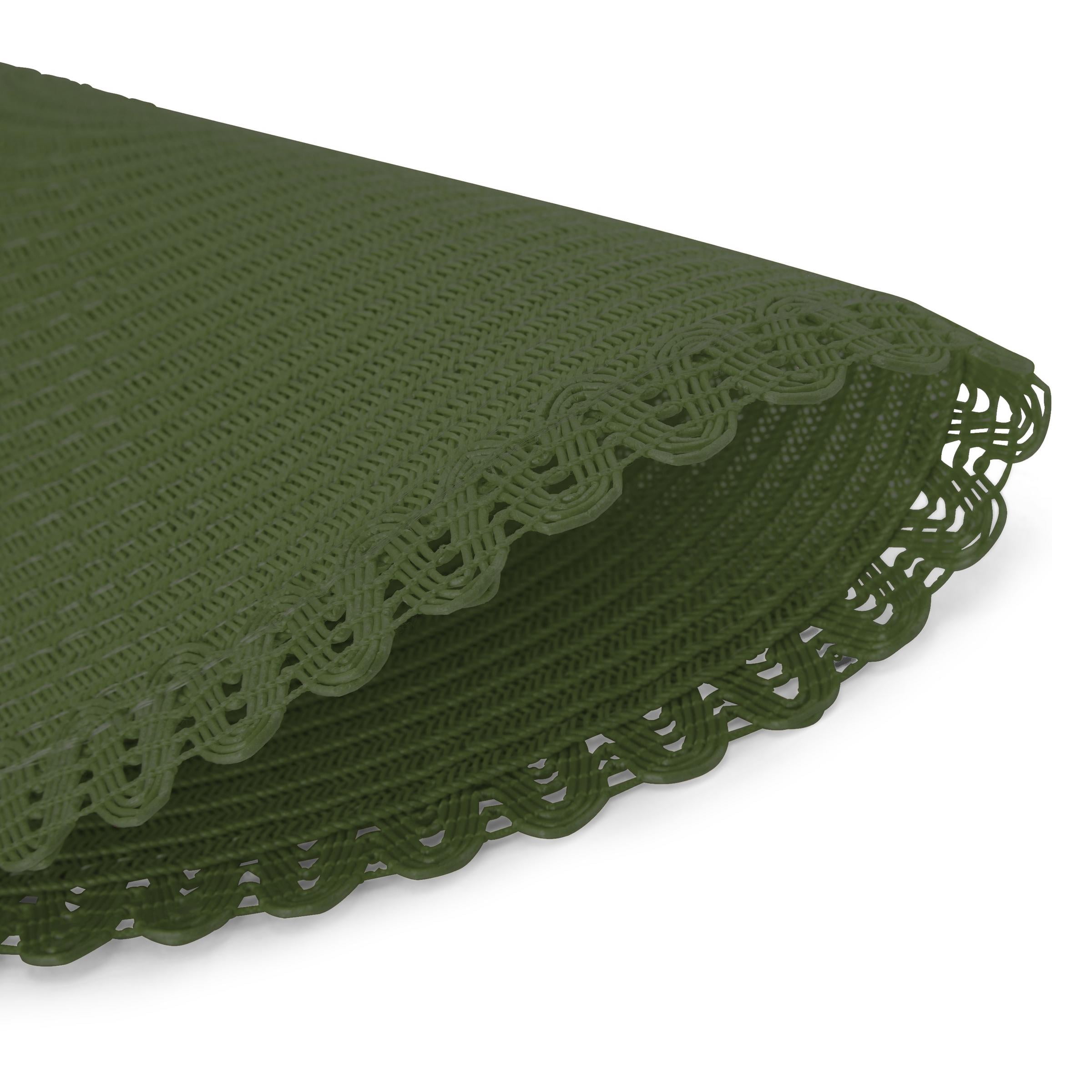 Dainty Home Set of 6 Placemats | Elegant and Durable | 15x15 in Round Woven Non-Slip Washable Place Mats | Tear-Resistant Heat | Resistant Placemats