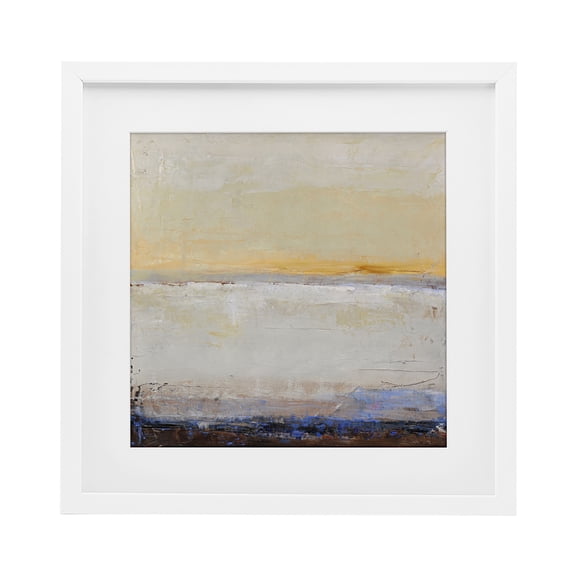 Stupell Industries Contemporary Sweeping Subtle Horizon White Framed Print Under Glass, 16 x 16, by Design Fabrikken