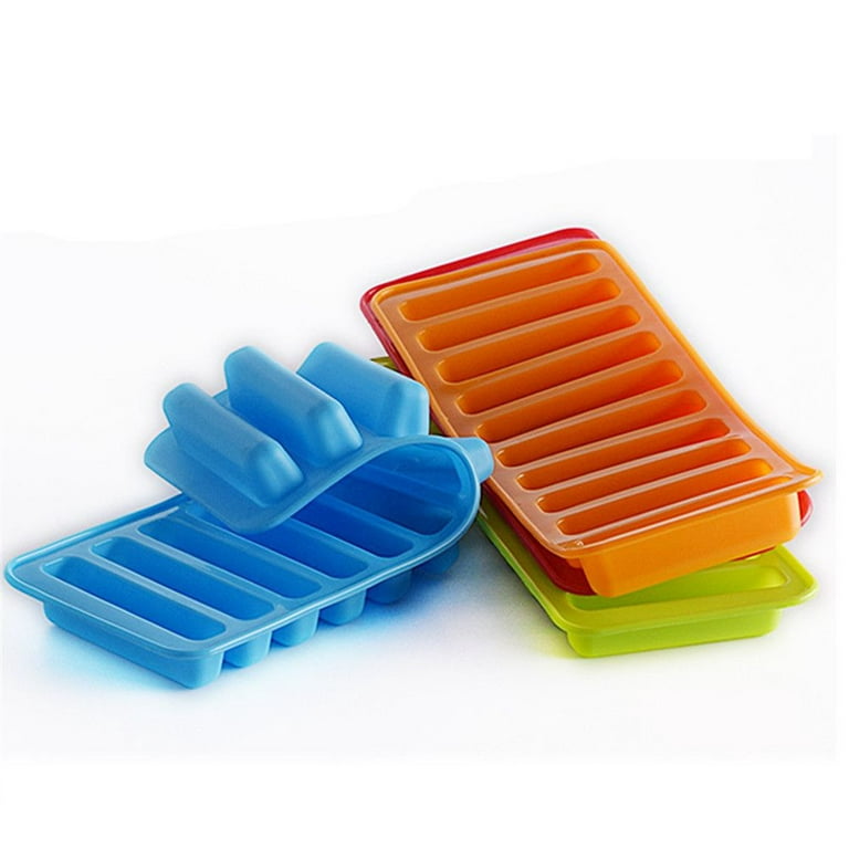 10 Holes Thin Ice Cube Tray Silicone Forms Long Strip Finger Biscuit Jelly  Chocolate Mold Non-Stick Bakeware DIY Baking Tools