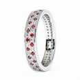 thumbnail image 2 of Full Eternity Dual Band Round 2 Ctw Garnet & White Cz Alternate Gemstone 925 Sterling Silver Stacking Women Engagement Ring_7.5, 2 of 5