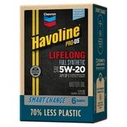 Chevron Havoline Lifelong 5W-20 Full Synthetic Motor Oil, 6 Quarts (Smart Change Box)