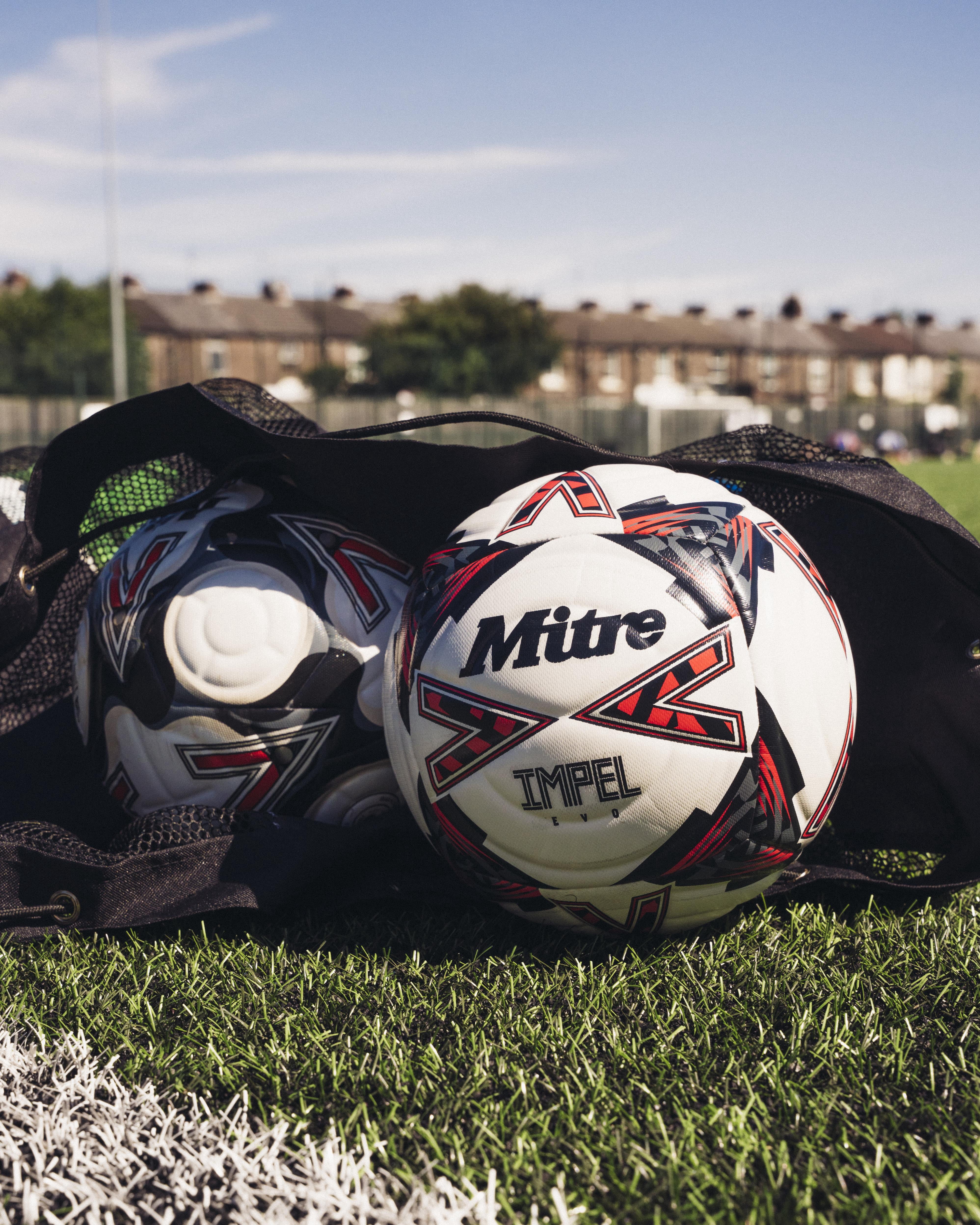 Mitre Impel Evo Training Soccer Ball – All-Weather Performance for Grass or AstroTurf – Soft-Touch Foam & Hyperflow Grooves – Size 3,4,5