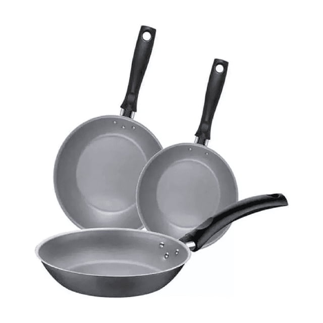 Set De 3 Sartenes Tramontina Turim 20298671 En Aluminio Gris