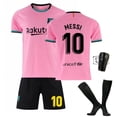 thumbnail image 4 of Adecuado para la camiseta de Barcelona de local y visitante, negro, dorado, rosa, 10, traje de uniforme de fútbol Messi Macy Ronaldinho, 4 of 5