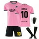 thumbnail image 2 of Adecuado para la camiseta de Barcelona de local y visitante, negro, dorado, rosa, 10, traje de uniforme de fútbol Messi Macy Ronaldinho, 2 of 5
