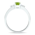thumbnail image 3 of SZUL Women's Peridot and Diamond Sparkle Ring in 10K White Gold, 3 of 5