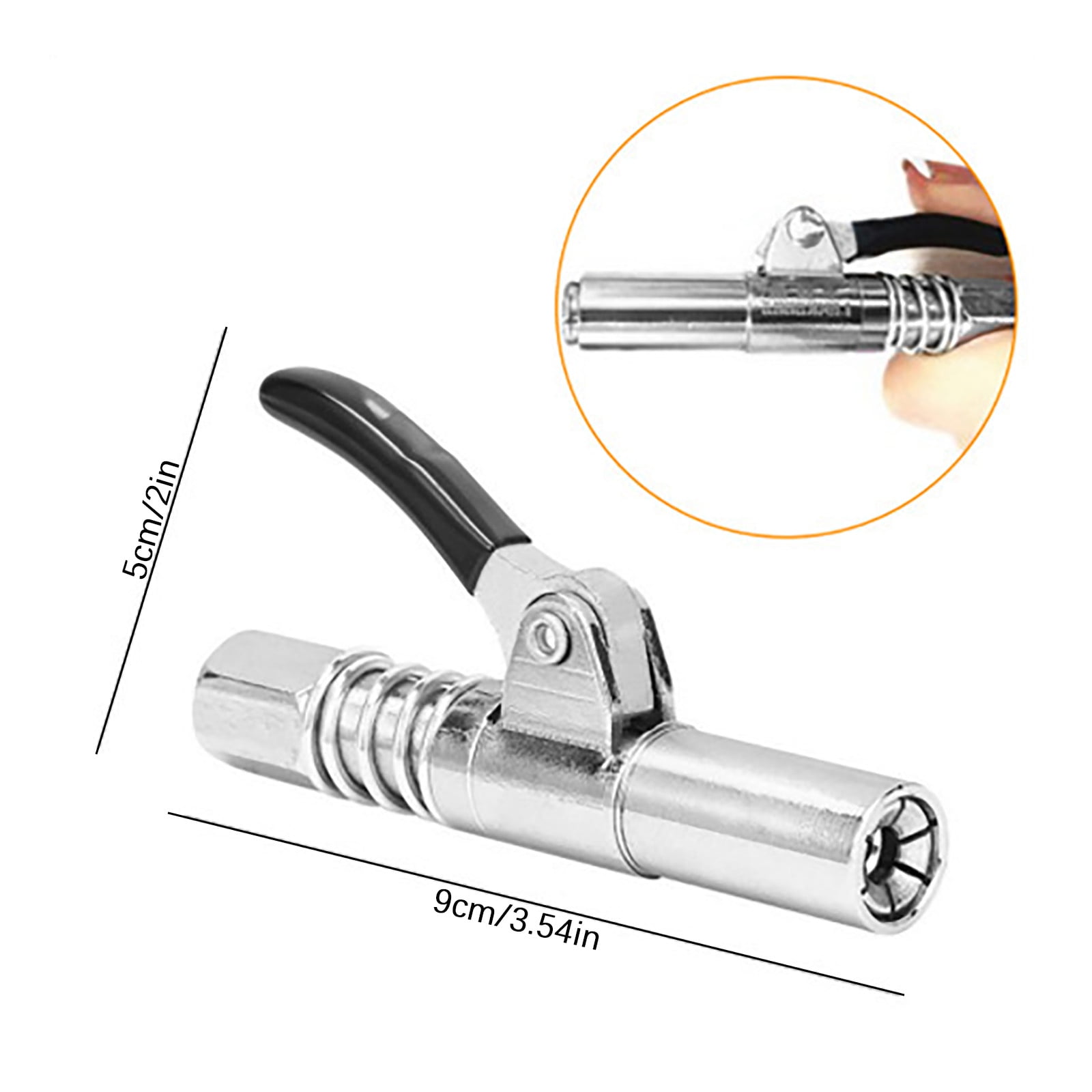 Cadorn Locking Grease Coupler Set - Single - Handle Grease Nipple Nozzle + 30cm Oil Hose, High - Pressure Lubrication Tool