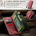 thumbnail image 5 of Wallet Case Compatible with Samsung Galaxy S22 2 in 1 Leather Zipper Detachable Magnetic Phone Case with 10 Card Slots Clutch Purse Cover Samsung Galaxy S22 Premium PU Case Red, 5 of 12