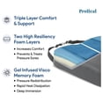 thumbnail image 2 of Bariatric Wheelchair Seat Cushion with Gel Infused Memory Foam - 22" x 18" x 3" - Orthopedic, Coccyx, Tailbone Support - High Resilience for Positioning and Stability - Prevents Pressure Sores, 2 of 6