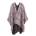 thumbnail image 1 of Autumn Winter Imitation Plaid Cloak With Warm Shawl On Top, 1 of 2