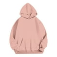 thumbnail image 5 of Xcmzpl Hoodies for Women Cute Solid Color Hooded Sweatshirt Lightweight Sweater Tops Comfort Long Sleeve Blouses Winter Fashion, 5 of 7