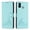 YB01, variant on Cute Cat Embossed Leather Flip Phone Case, Skin-Friendly Wallet Cover with Kickstand for TECNO SPARK 6 GO/SPARK GO 2020/SPARK GO 2021.Mint green