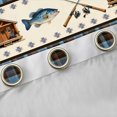 thumbnail image 4 of Manfei Rustic Cabin Blackout Curtains Set of 2 (52x84 Each), Fishing Plaid Curtain, Blue Cream, 4 of 6