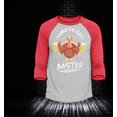 thumbnail image 2 of Shop4Ever Men's Time to Get Basted Thanksgiving Turkey Raglan Baseball Shirt Large Heather Grey/Red, 2 of 4