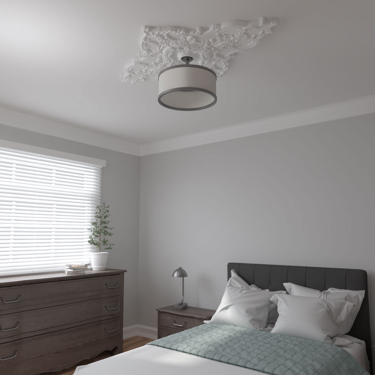 Ekena Millwork CM70X43ML 70.88 in. W x 43.75 in. H Melchor Diamond Ceiling Medallion