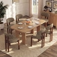 thumbnail image 4 of AFO Upholstered Dining Chairs Set of 6, Solid Wood Dining Room Chairs with Ergonomic Padded Backrest, Modern Chenille Side Chair for Kitchen, Dining Room & Café, Camel, 4 of 12