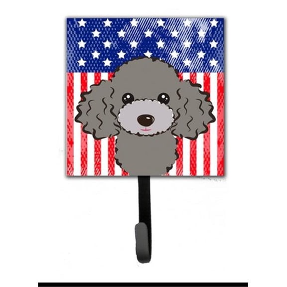 Carolines Treasures BB2189SH4 American Flag & Silver Gray Poodle Leash or Key Holder