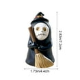 thumbnail image 3 of Zhourta Halloween Ghost Statue Black Cloak White Mask Decor Spooky Scary Figure for Home Tabletop Mantel Party Decorations 7 Inch, 3 of 6