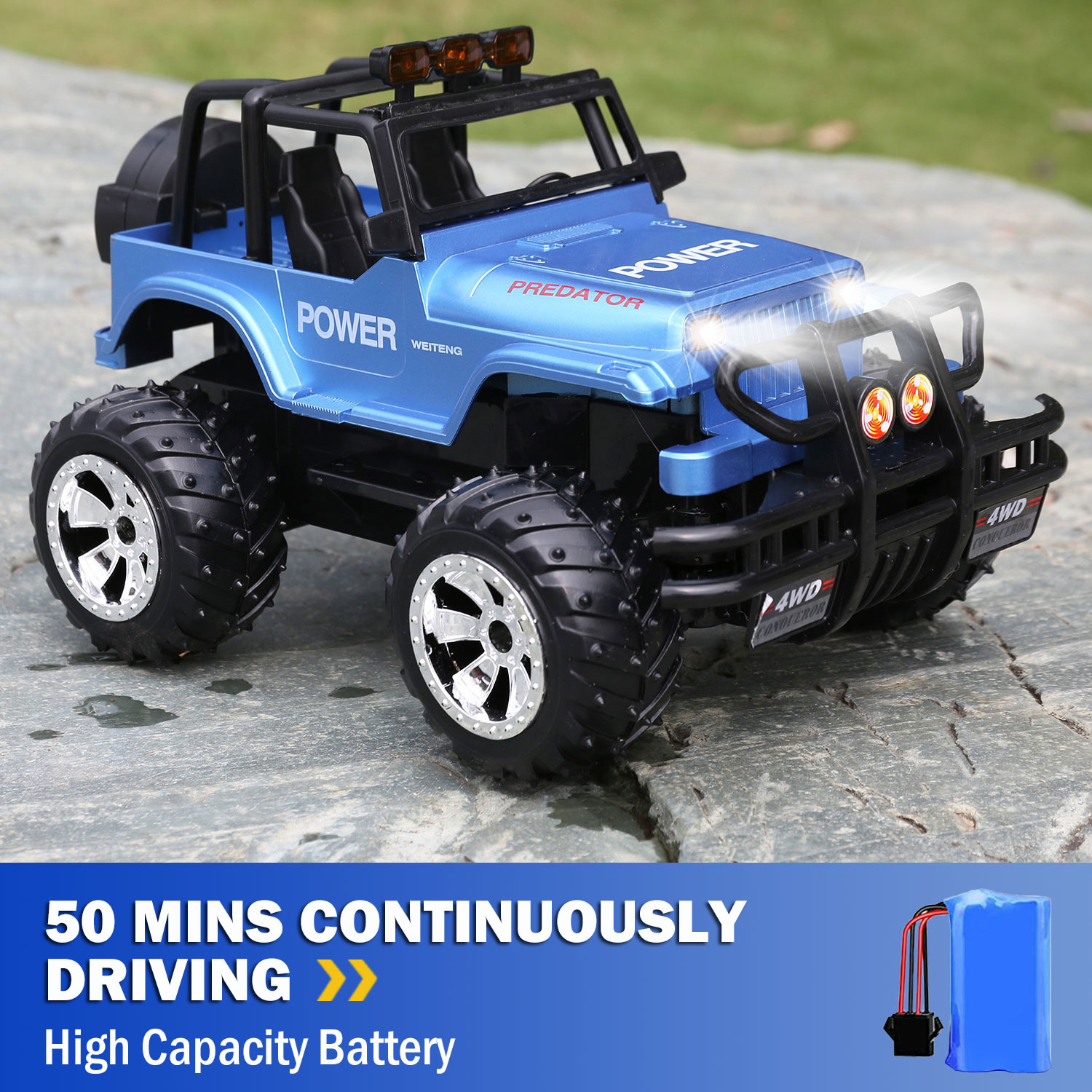 Blue High Speed Remote Control Car Rc Jeep Monster Truck Off Road Vehicle Rc Crawlers 7781